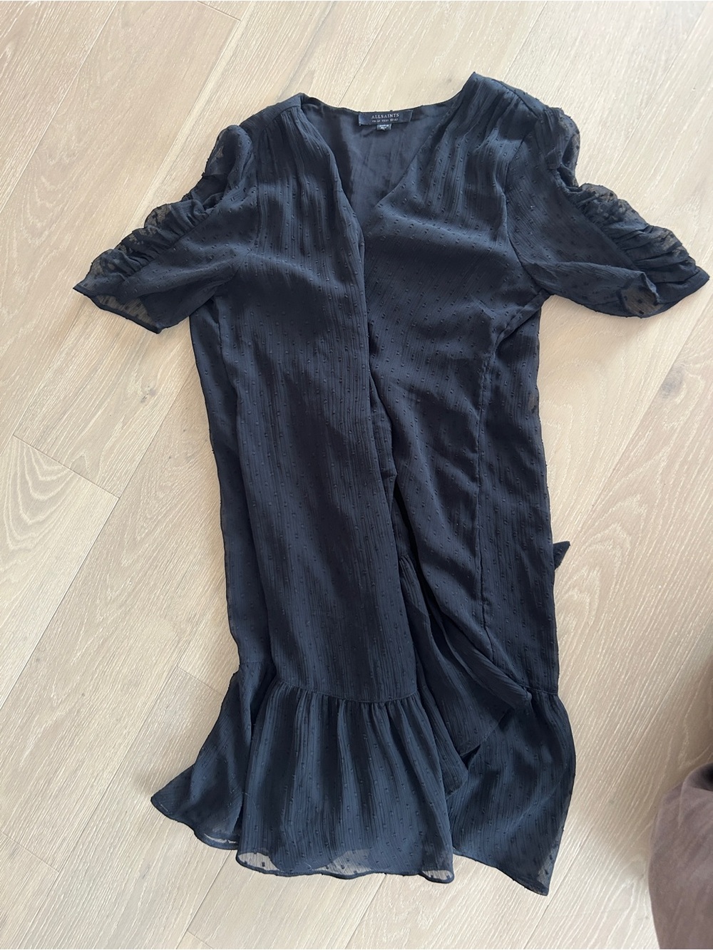 Black Short Sleeve Wrap dress